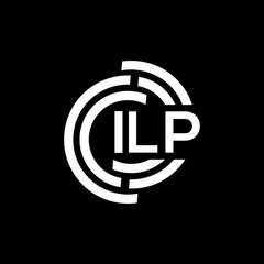 ILP letter logo design. ILP monogram initials letter logo concept. ILP letter design in black background.