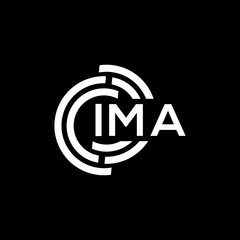 IMA letter logo design. IMA monogram initials letter logo concept. IMA letter design in black background.
