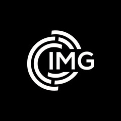 Obraz premium IMG letter logo design. IMG monogram initials letter logo concept. IMG letter design in black background.