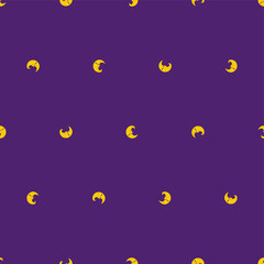 Crescent face pattern seamless. Moon With Face background. Vector texture