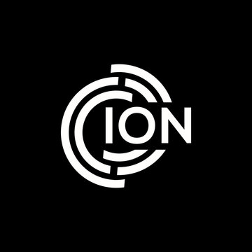 ION letter logo design. ION monogram initials letter logo concept. ION letter design in black background.