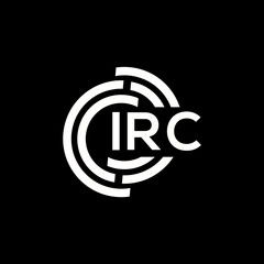 IRC letter logo design. IRC monogram initials letter logo concept. IRC letter design in black background.