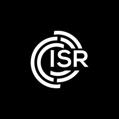 ISR letter logo design. ISR monogram initials letter logo concept. ISR letter design in black background.