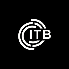 ITB letter logo design. ITB monogram initials letter logo concept. ITB letter design in black background.