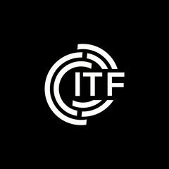 ITF letter logo design. ITF monogram initials letter logo concept. ITF letter design in black background.