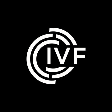 IVF letter logo design. IVF monogram initials letter logo concept. IVF letter design in black background.