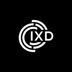 IXD letter logo design. IXD monogram initials letter logo concept. IXD letter design in black background.