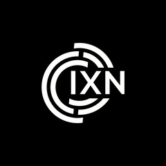 IXN letter logo design. IXN monogram initials letter logo concept. IXN letter design in black background.