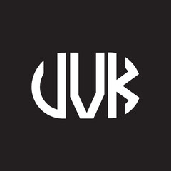 UVK letter logo design on black background. UVK creative initials letter logo concept. UVK letter design.