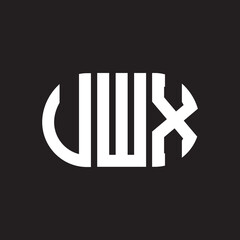 UWX letter logo design on black background. UWX creative initials letter logo concept. UWX letter design.