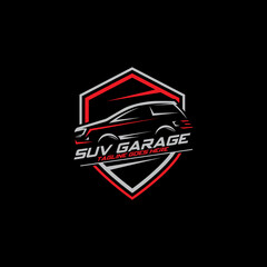 SUV automotive car logo shield template, Perfect logo for automotive or car modification club