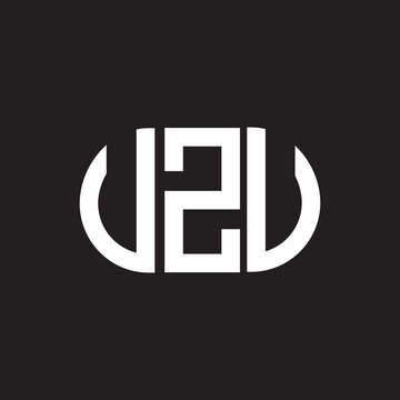 UZU letter logo design on black background. UZU creative initials letter logo concept. UZU letter design.