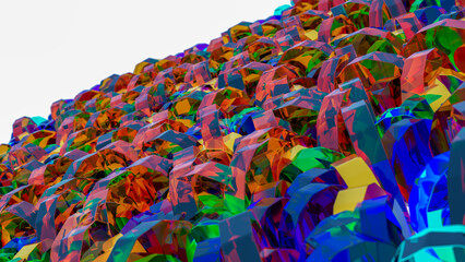 Fototapeta premium Abstract background. Honeycomb geometry shapes that goes up and down. 3d render