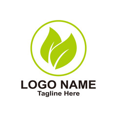 Leaf Creative Concept Logo Design Template on white background