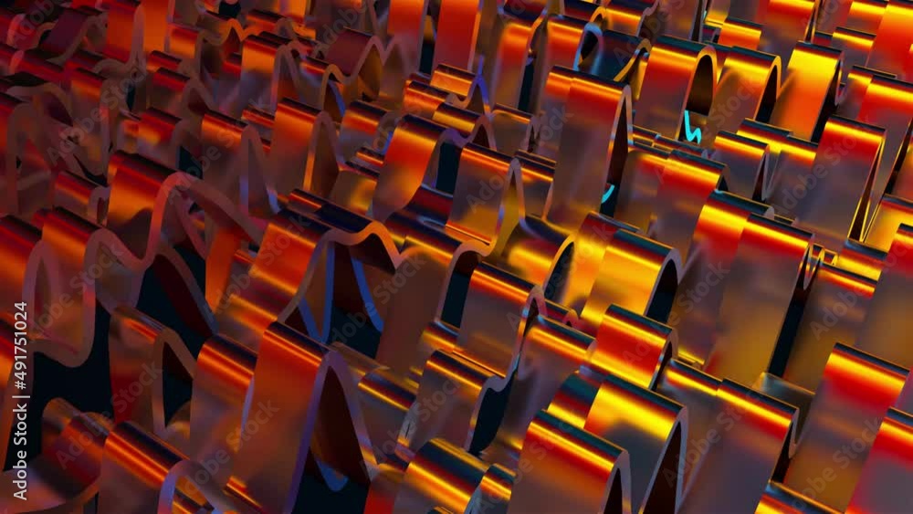 Poster iridescent wave lines. computer generated 3d render