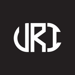 VRI letter logo design. VRI monogram initials letter logo concept. VRI letter design in black background.