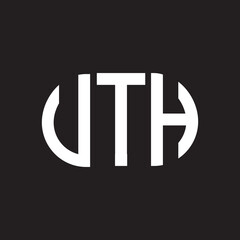 VTH letter logo design. VTH monogram initials letter logo concept. VTH letter design in black background.