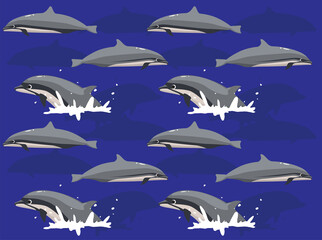 Fototapeta na wymiar Fraser's Dolphin Seamless Wallpaper Background