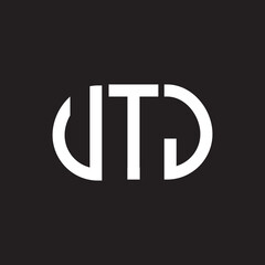 VTJ letter logo design. VTJ monogram initials letter logo concept. VTJ letter design in black background.