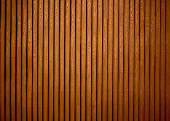 texture of brown perpendicular slat wall. - obrazy, fototapety, plakaty