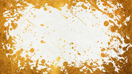 Background image of gold splash pattern on white Japanese paper