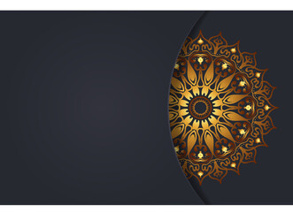 Luxurty mandala style golden pattern background.