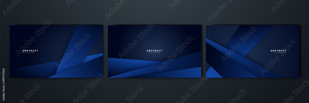 Aufkleber modern dark blue abstract background paper shine and layer element vector for presentation design. s