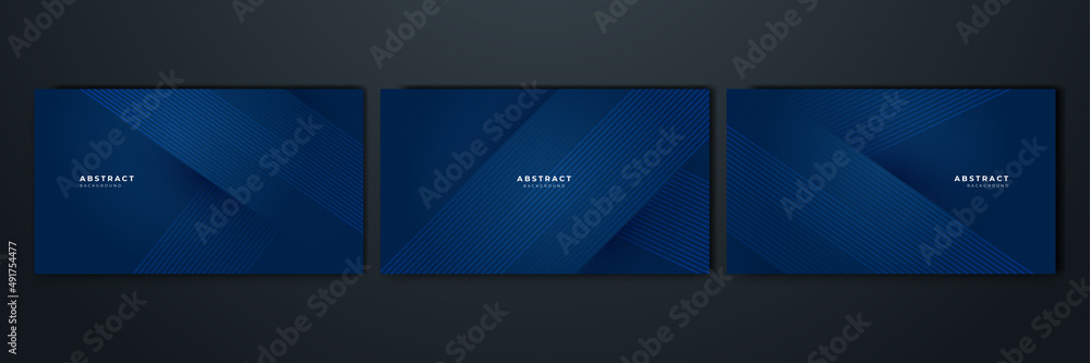 Poster modern dark blue abstract background paper shine and layer element vector for presentation design. s