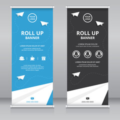 Fototapeta premium Entrepreneurship themed modern roll up banner template, Standee template, X-banner template, Flag banner