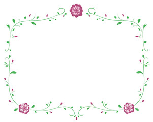 Obraz na płótnie Canvas Purple flower and leaf frame