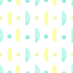 Watercolor seamless pattern with geometric shapes. Beautiful, juicy, summer colors. Perfect for your design, textiles, packaging and more.