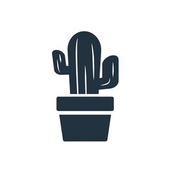 cactus icon vector in trendy flat style isolated on white background.  Cactus plant symbol for your website design, logo, app, UI.