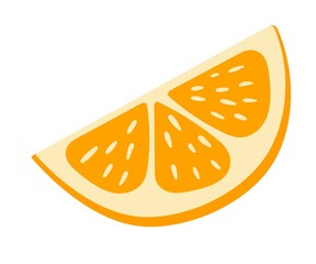 Vector illustration of orange slice isolated on white background.