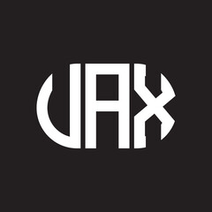VAX letter logo design. VAX monogram initials letter logo concept. VAX letter design in black background.