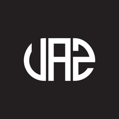 VAZ letter logo design. VAZ monogram initials letter logo concept. VAZ letter design in black background.