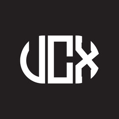 VCX letter logo design. VCX monogram initials letter logo concept. VCX letter design in black background.