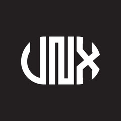 VNX letter logo design. VNX monogram initials letter logo concept. VNX letter design in black background.