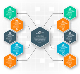 Abstract 3D Paper Infographics. Business template .Vector illustration