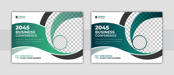 Corporate horizontal business conference flyer template. Business conference flyer template design vector