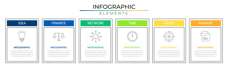 Network rectangle infographic plan concept design vector with icons. Business timeline roadmap project template for presentation and report.