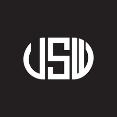 VSW letter logo design. VSW monogram initials letter logo concept. VSW letter design in black background.