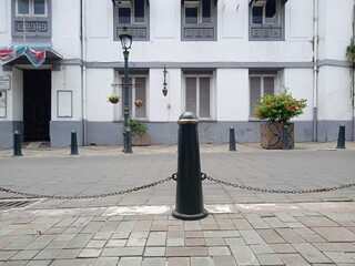 photo of the roadside barrier in the old city of Semarang, Indonesia,