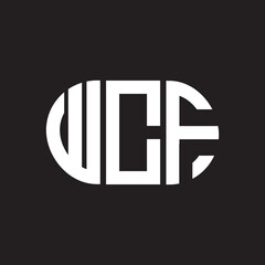 Fototapeta premium WCF letter logo design. WCF monogram initials letter logo concept. WCF letter design in black background.