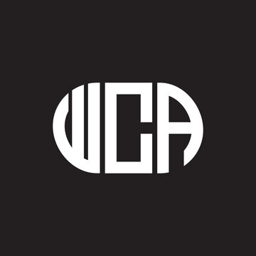 WCA letter logo design. WCA monogram initials letter logo concept. WCA letter design in black background.