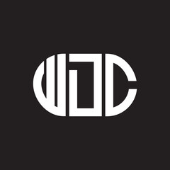 WDC letter logo design. WDC monogram initials letter logo concept. WDC letter design in black background.