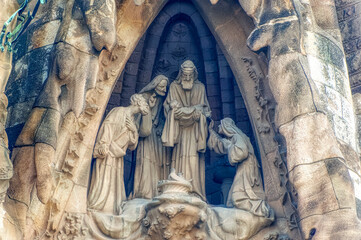 Obraz premium Decorative fragments from Sagrada Familia in Barcelona, Spain.