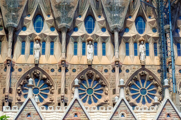 Decorative fragments from Sagrada Familia in Barcelona, Spain.