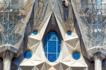 Decorative fragments from Sagrada Familia in Barcelona, Spain.