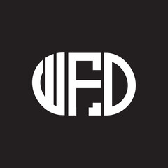 WFO letter logo design. WFO monogram initials letter logo concept. WFO letter design in black background.