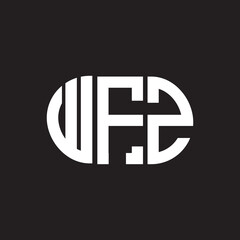 WFZ letter logo design. WFZ monogram initials letter logo concept. WFZ letter design in black background.
